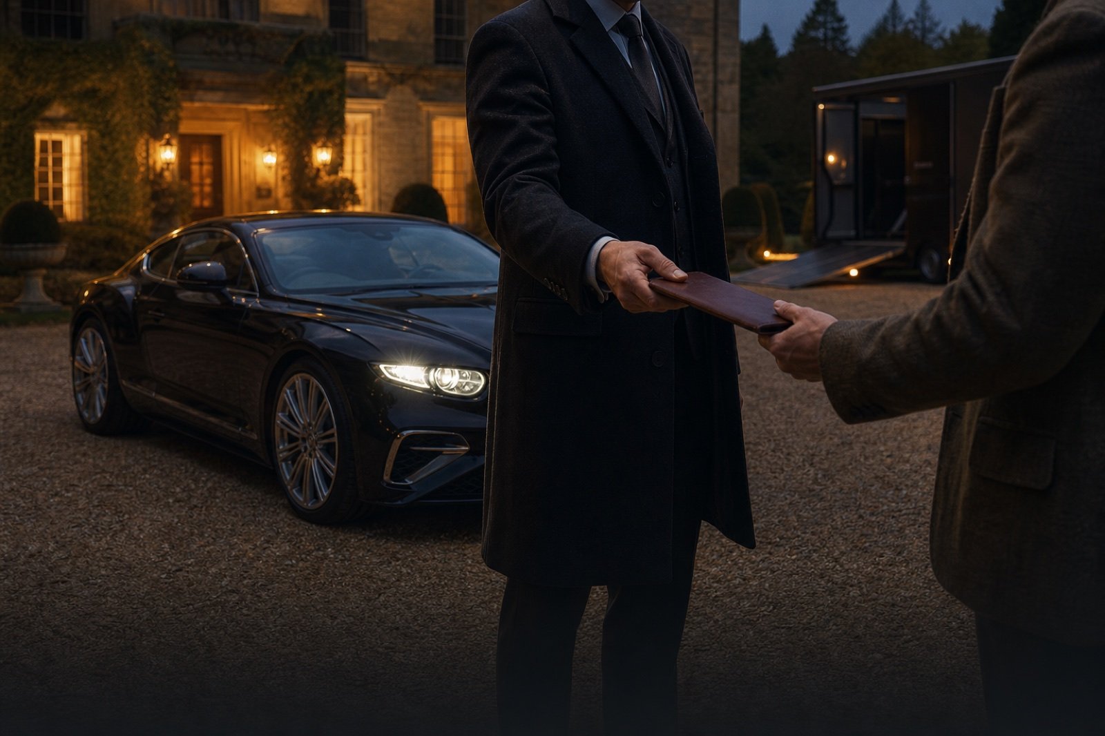 A discreet vehicle handover at an English country property